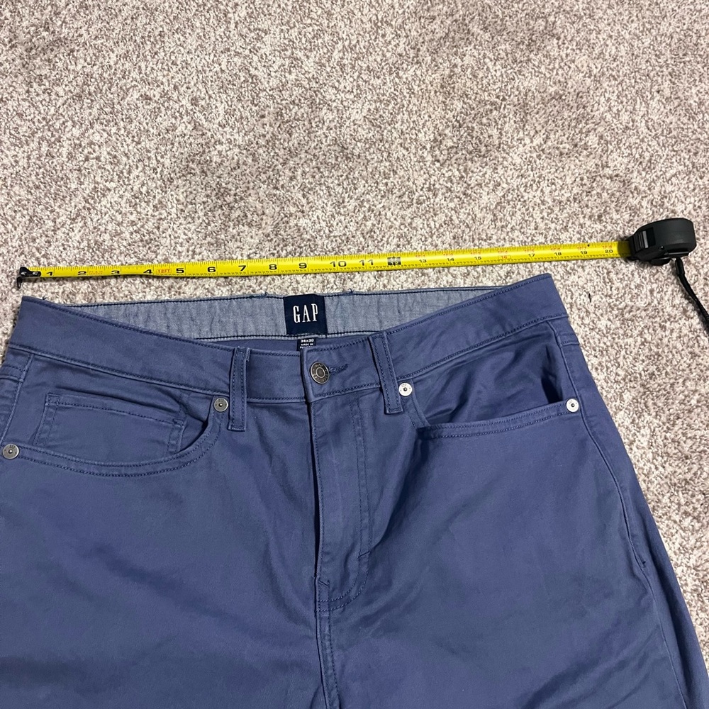 Gap Men’s Navy Straight Leg Pants Size 34x30 Flat Front Casual - Picture 5 of 12